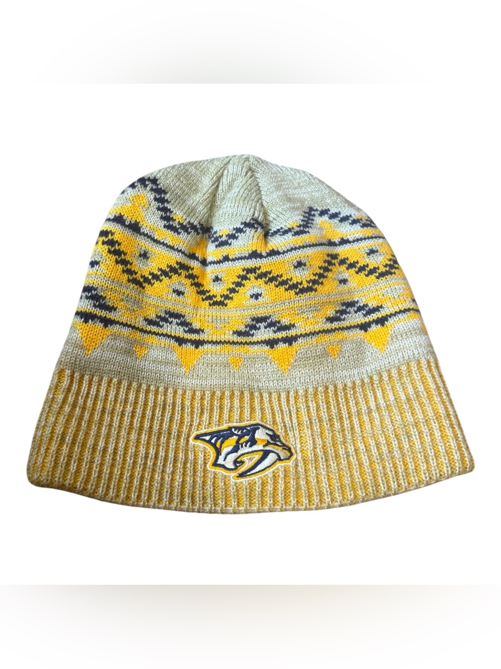 Reebok Yellow and Gray Kids Knit Beanie with Logo